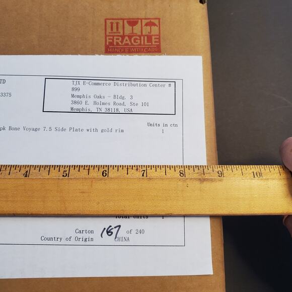 Halloween Eaton Fine Dining 4 pc Appetizer Plates Bone Voyage White Black New - Picture 12 of 15